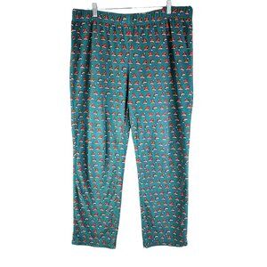 Mens Christmas Wondershop Green & Red Santa Hat Fleece Pajama Pants Size XXL